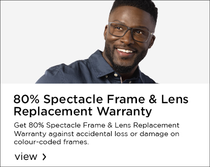 80% Spectacle Frame & Lens Replacement Guarantee